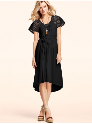 Платье Lace-sleeve Dress