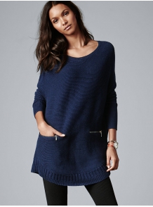 Ribbed Poncho Свитер